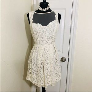 Pins and Needles | Beige Lace Dress Size 8